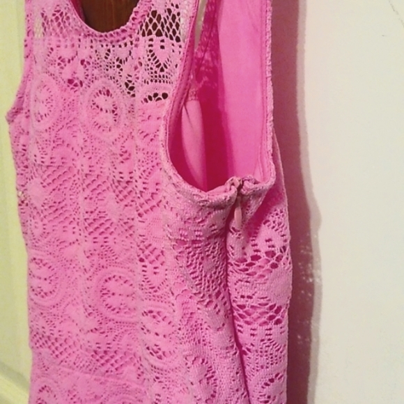 Excellent No Boundaries Pink Lace Dress: M (7-9) - Picture 3 of 8